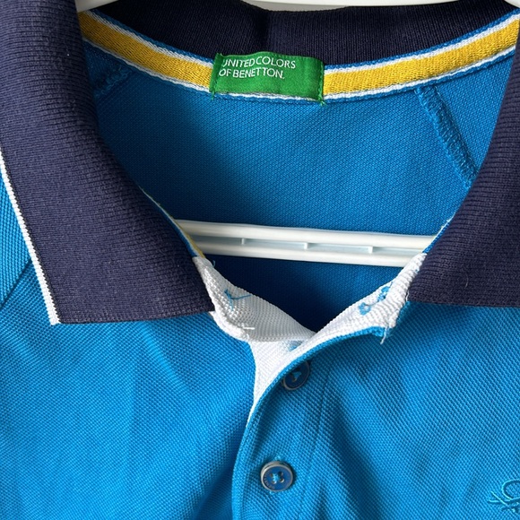 United Colors of Benetton Light Blue Monkey Polo Shirt - Medium (Fits Small) - Picture 5 of 7